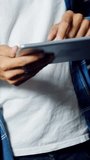 Slow motion of mechanic using digital tablet in workshop 4k - Powered by Shutterstock - Get 15% off with code: PIKWIZARD15