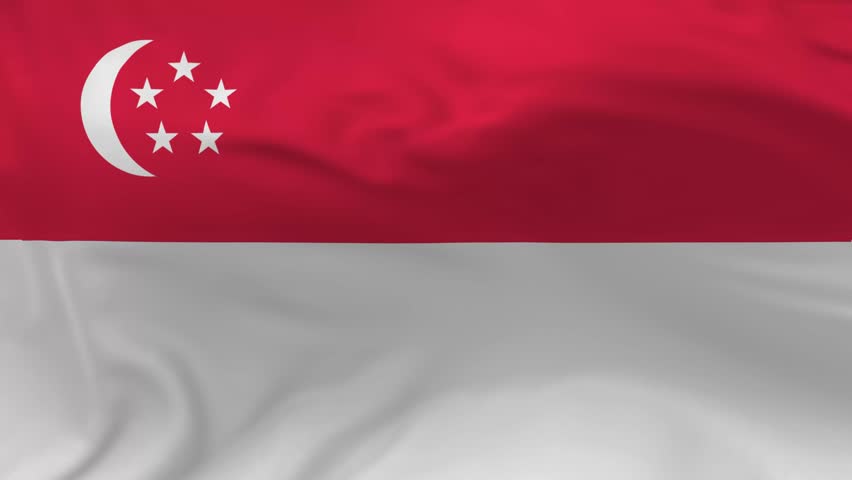 Singapore Flag Waving Animation Background