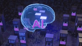 Digital brain representing artificial intelligence in a network of servers and data streams. - Powered by Shutterstock - Get 15% off with code: PIKWIZARD15