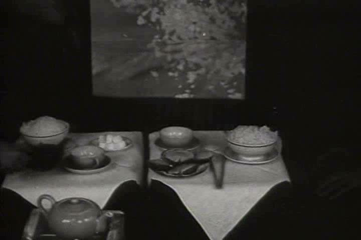 1910s, 1920s - A demonstration of Japanese eating customs.