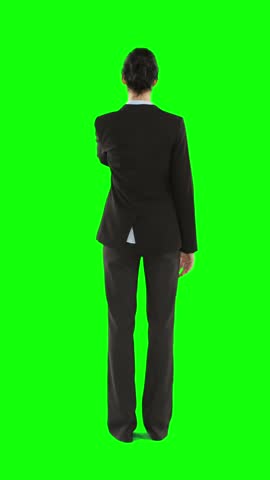 Digital animation of businesswoman on green screen