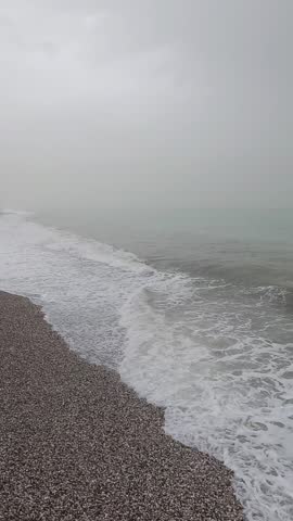 Scenic ocean waves after stormy weather
