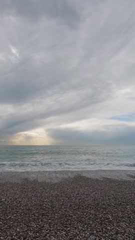 Scenic ocean waves after stormy weather
