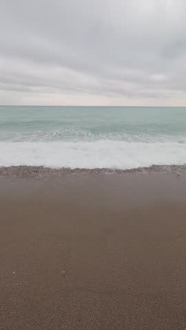Scenic ocean waves after stormy weather