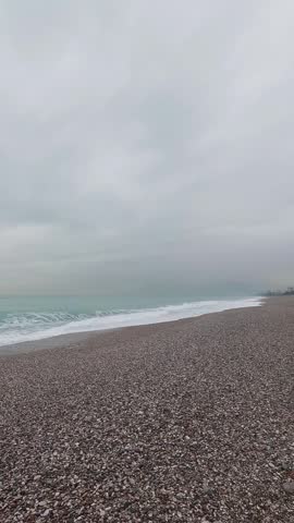 Scenic ocean waves after stormy weather