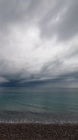 Scenic ocean waves after stormy weather