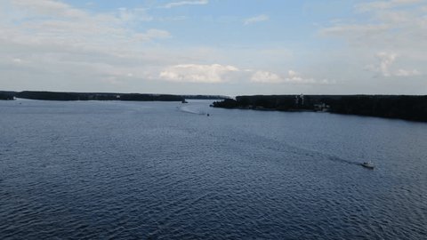 Aerial Descent over River Forward Drone Motion