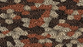 Close up view of a geometric tiled wall featuring warm brown copper and beige tones with a starburst pattern creating a rich textured surface - Powered by Shutterstock - Get 15% off with code: PIKWIZARD15