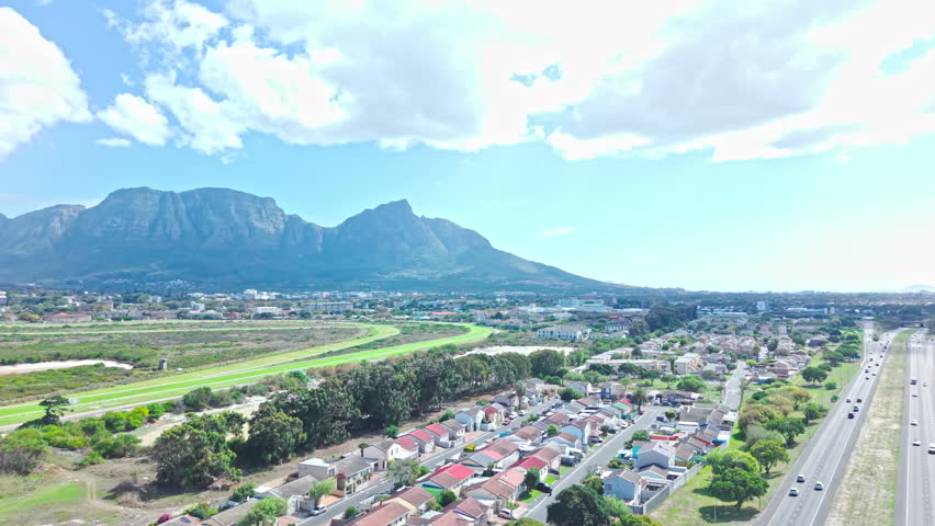A view of Table Mountain from Cape Town’s Southern suburbs.