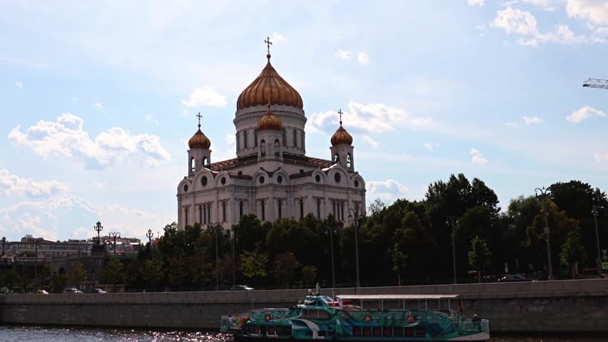 the beautiful building of the Cathedral of Christ the Savior in Moscow, Russia