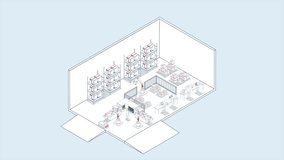 Automated Guided Vehicles AGV and Autonomous Mobile Robots AMR Moving Goods in Modern Warehouse. Isometric 4K Animation - Powered by Shutterstock - Get 15% off with code: PIKWIZARD15