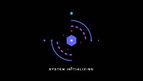 Abstract Digital Interface with Rotating Hexagon and System Loading Text - Powered by Shutterstock - Get 15% off with code: PIKWIZARD15