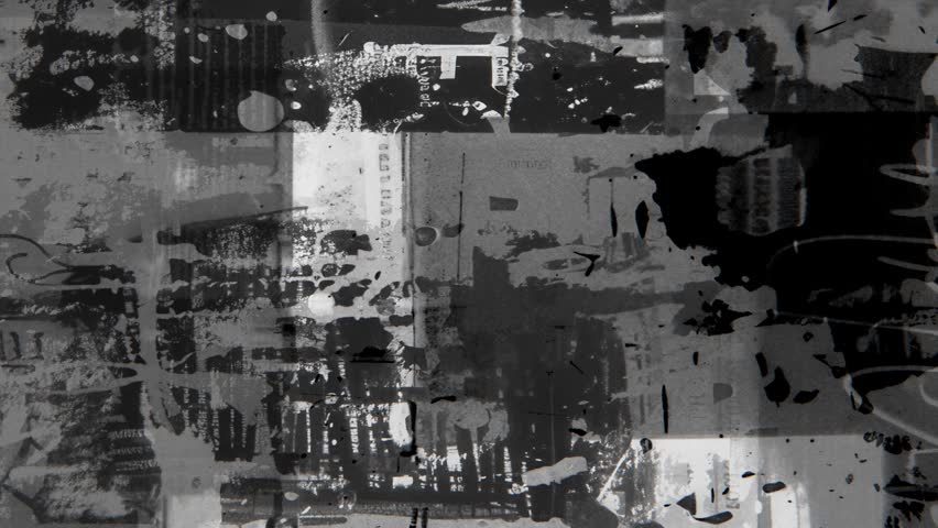 Abstract black and white distressed urban collage texture with scribbles, layered marks and rough grunge background