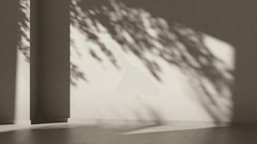 Empty stucco wall with outdoor tree shadow on modern granite tile material. Aesthetic interior design background. Architecture minimal scene of luxury house exterior facade. 3d animation - Powered by Shutterstock - Get 15% off with code: PIKWIZARD15