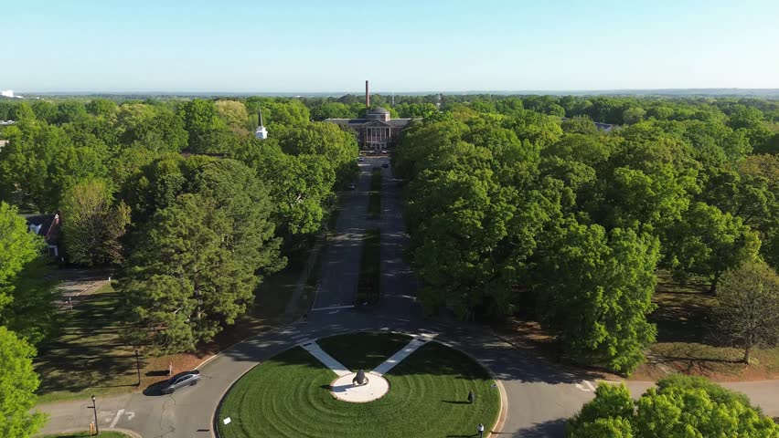 Approach shot of the campus of Meredith College in Raleigh, NC