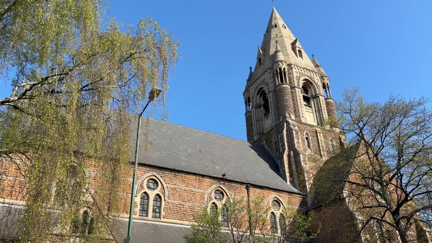 View of St Andrew’s Church Nottingham, also known as Trinity Church Nottingham, Church of England parish church in Nottingham, Nottinghamshire, England, showcasing historic architecture and heritage.