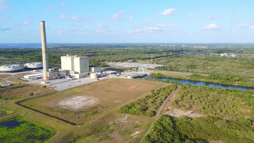 Anclote Power Plant in Holiday, Florida generating electricity for the region in USA