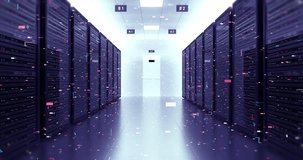 Virtual data processing in server room with glowing motherboard transition. Technology Related 3D Animation. - Powered by Shutterstock - Get 15% off with code: PIKWIZARD15