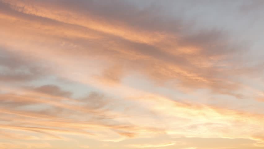 Orange sky during summer sunset, timelapse