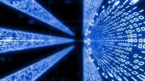 Animated Royal blue color binary code data stream futuristic digital code and data transfer complex design black seamless technology background - Powered by Shutterstock - Get 15% off with code: PIKWIZARD15