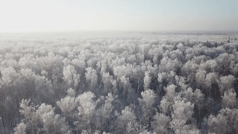 Drone Circling above Snowy Landscape