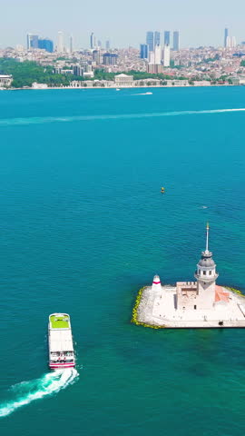 Vertical video. Istanbul, Turkey. Maiden