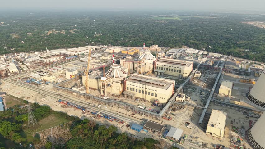 Aerial view of grand cathedral in a city