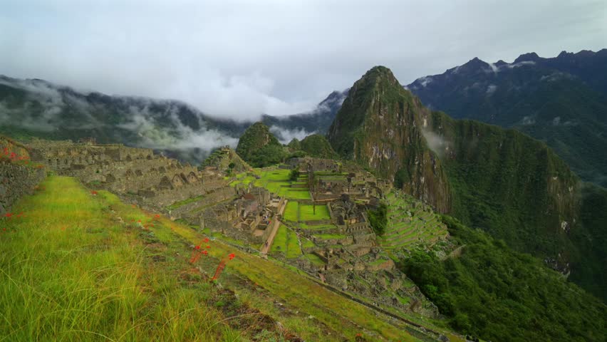 Machu Picchu terrace layers Peru