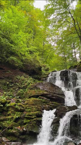 Shypit Waterfall in a dense forest