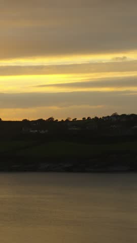 Beautiful sunrise over water in the countryside