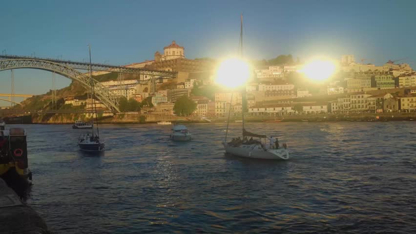 Porto top view panoramic landscape of the old town, Portugal. Travel destination