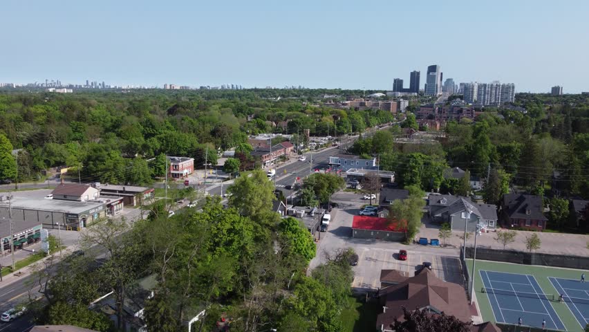 Aerial view of Thornhill district residential area