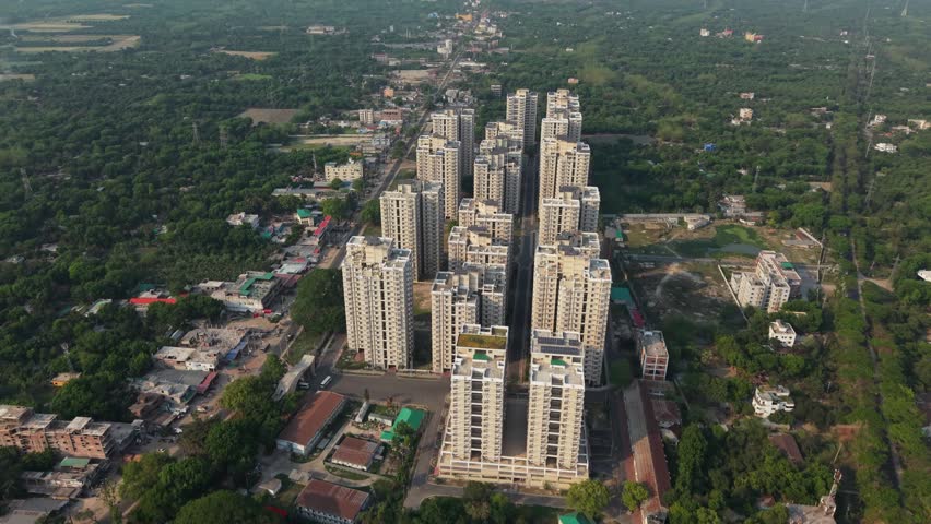 Modern residential high-rise buildings in urban area