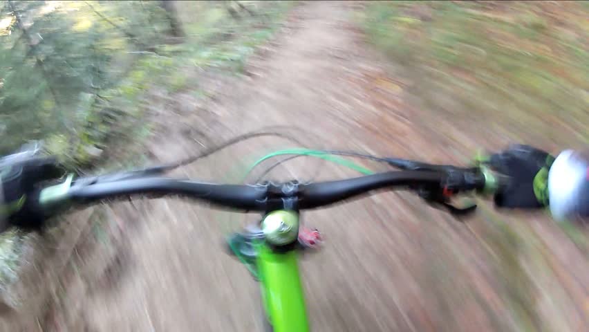 Downhill Mountain Bike view from the front