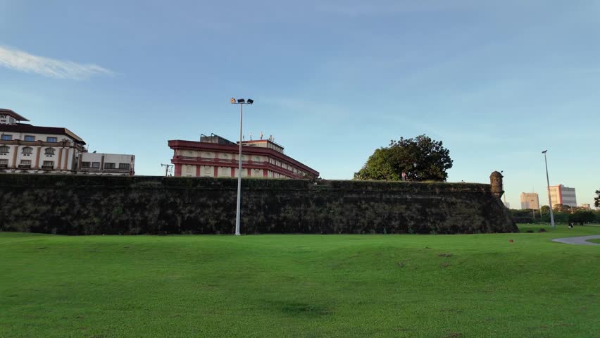 Historic walled city of Intramuros in Manila, Philippines ancient fortifications