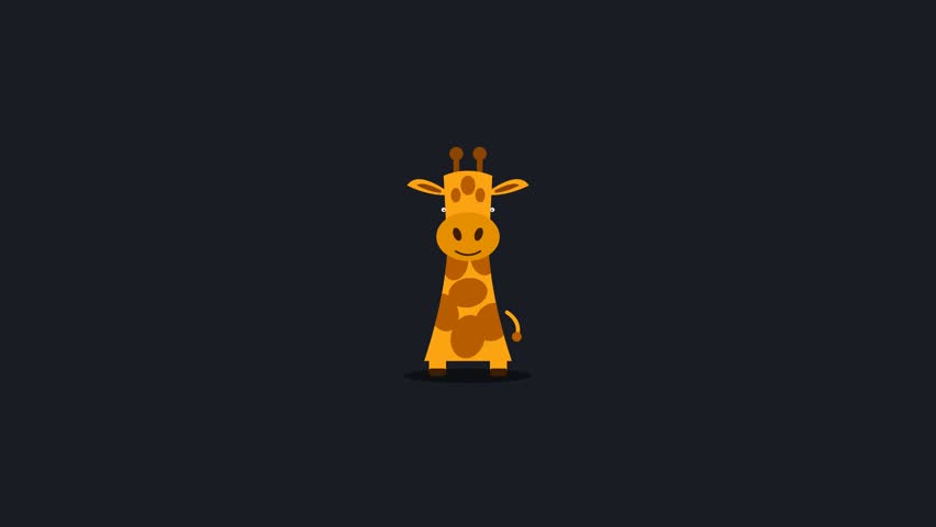 A cartoon giraffe with big eyes