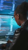Woman, typing and programming with computer screen in office for research, software manual and coding. Person, tech and troubleshooting for update, website maintenance and debugging system of server - Powered by Shutterstock - Get 15% off with code: PIKWIZARD15