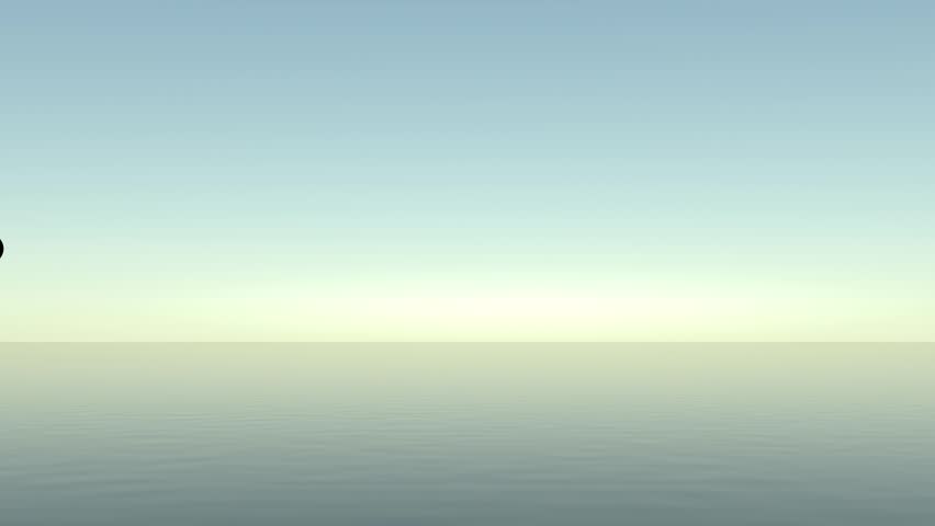 Missile rocket fly near sea surface bg super slow motion 4k. 3D Illustration
