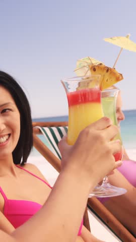 Friends relaxing together at beach