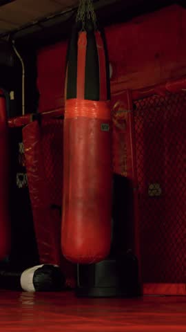 Man practicing karate in fitness studio