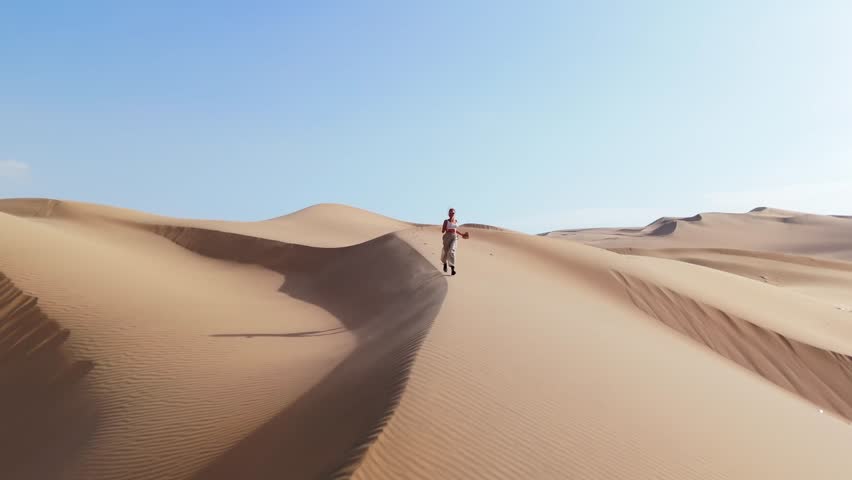 Aerial View of Sand Dunes in Peru, Highlighting Desert Exploration