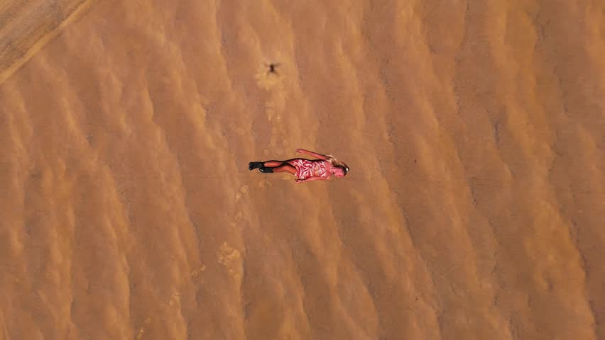 Aerial view of sand dunes in Peru
