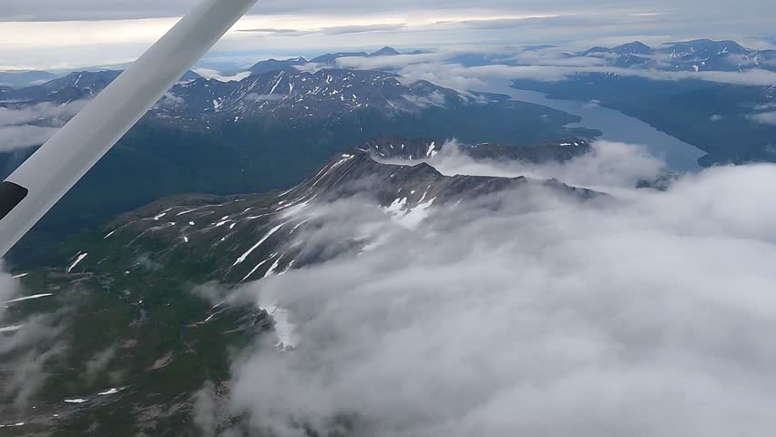 Overhead view of southern Alaska near Katmai National Park