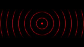Red concentric circles pulsing on black background neon light effect pulsing circles glowing rings - Powered by Shutterstock - Get 15% off with code: PIKWIZARD15