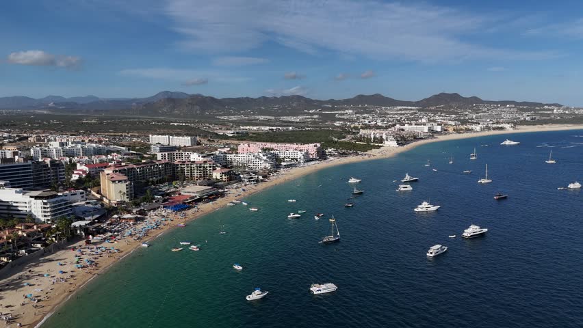 Cabo San Lucas, Beach, Arches, Hotel, Marina, Drone Aerial, Mexico Baja California