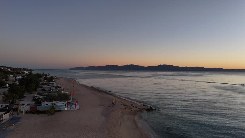 La Ventana Sunrise Drone Aerial Mexico Baja California