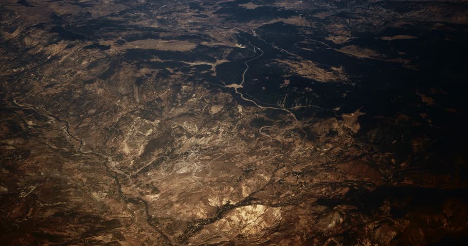 Koyulhisar, Turkey. Koyulhisar is a town in Sivas Province of Turkey. Flight Aerial View Sivas city in central Turkey. Video Taken From Plane Window.