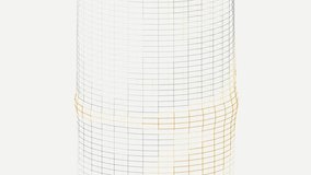 Wireframe 3d cylinder model with grid pattern isolated on white background for design and architecture use - Powered by Shutterstock - Get 15% off with code: PIKWIZARD15