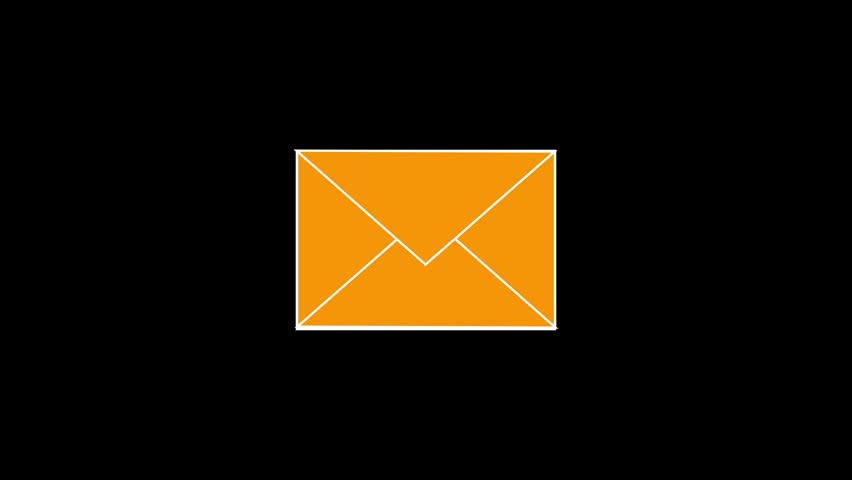 Orange envelope with yellow notification badge showing 13. Envelope with notification badge shines in orange. Yellow notification badge enhances orange envelope.