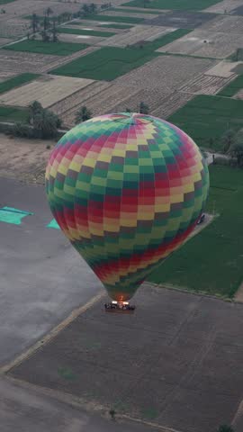 Hot air balloons flying over the Nile in Egypt